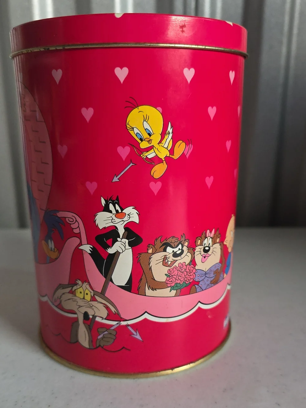 Warner Bros. 'Tunnel of Love' Pink Decorative Tin Storage